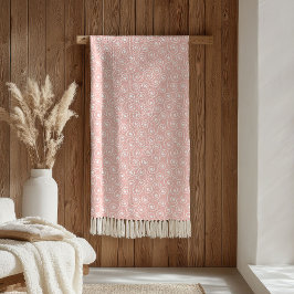 Cobertor De Velo Elegant Throw Blanket Pastel Pink Minimalist Waves