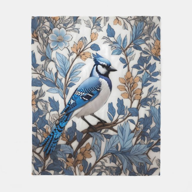 Cobertor De Velo Elegante Blue Jay William Morris Inspirou (Frente)