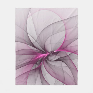 Cobertor De Velo Elegante Caos Moderno, Abstrato, Arte Fractal Rosa