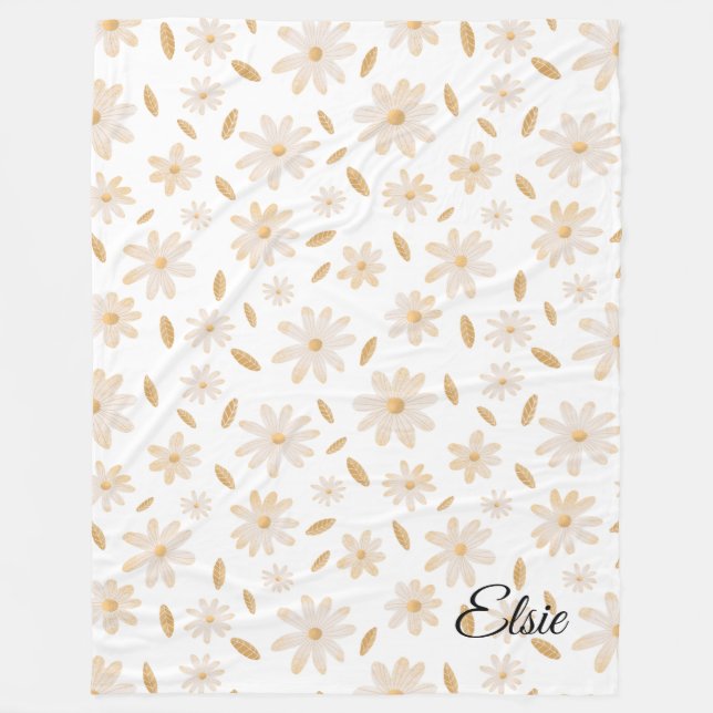 Cobertor De Velo Elegante Daisy Hues Personalizadas Fleece Blanket (Frente)