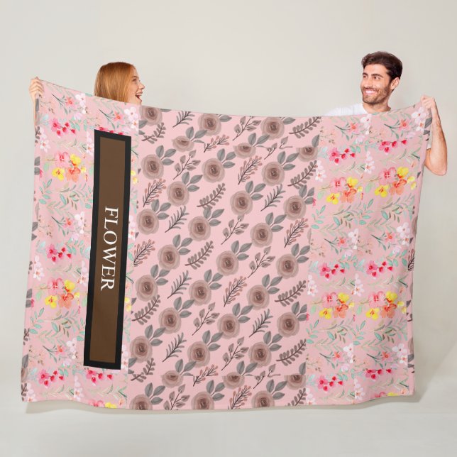 Cobertor De Velo Elegante Flor de Aquarela Personalizar  (In Situ)