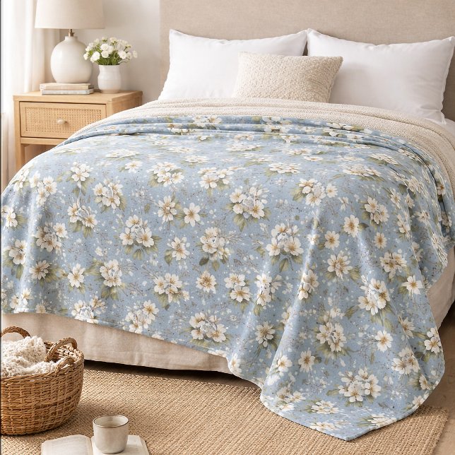 Cobertor De Velo Elegante Flor de Blossom Azul (Criador carregado)