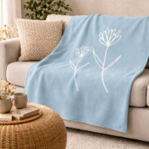 Elegante Flor Simples Azul Poeirento