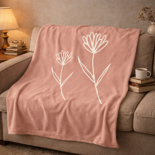 Cobertor De Velo Elegante Flor Simples Rosa Empoeirada