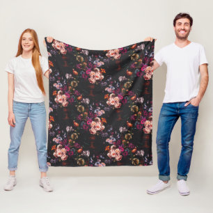 Cobertor De Velo Elegante Floral Burgundy Escuro Vintage Mal-humora