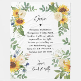 Cobertor De Velo Elegante Greenery Vovó Nana Avô Citação