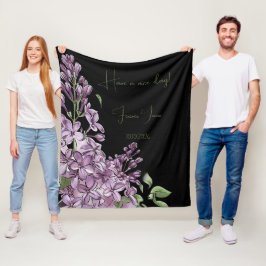 Cobertor De Velo Elegante Lilás Roxo Botânico Floral Fleece Aconche