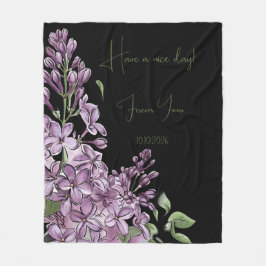 Cobertor De Velo Elegante Lilás Roxo Botânico Floral Fleece Aconche