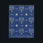 Cobertor De Velo Elegante Menorahs Fleece Blanket<br><div class="desc">Personalizar "Menorás Elegantes" Folheto/Cor de fundo pequena pode ser alterada. Personalize apagando "Happy Chanukah com os Steinbergs" e substitua por sua própria mensagem. Escolha seu estilo, cor e tamanho de fonte favoritos. O design também pode ser adicionado aos tamanhos de cobertor, médio e grande. Tamanho: Flórida em Aberto, 30"x40" É...</div>