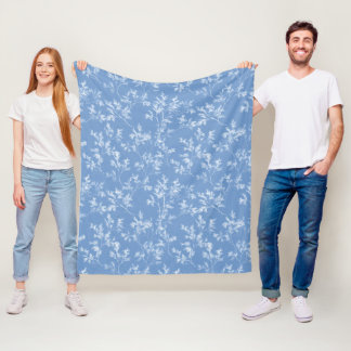 Cobertor De Velo Elegante Poeira Azul Inverno Geada Botânica