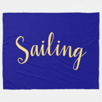Elegante SAILING Script Rich Marinho Fundo Azul