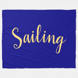 Cobertor De Velo Elegante SAILING Script Rich Marinho Fundo Azul