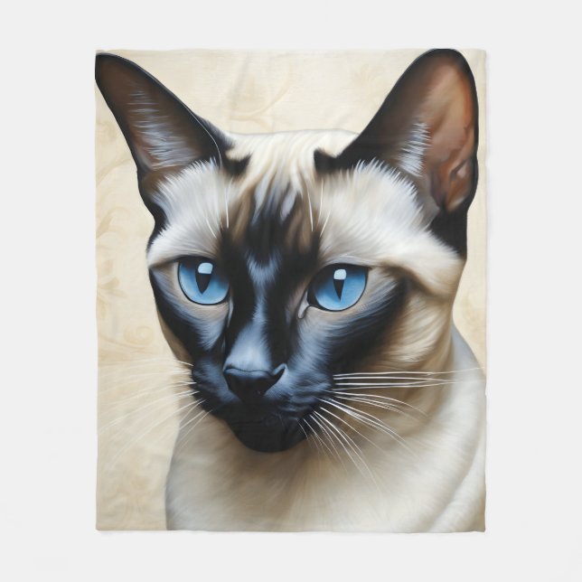Cobertor De Velo Elegante Siamese Cat (Frente)