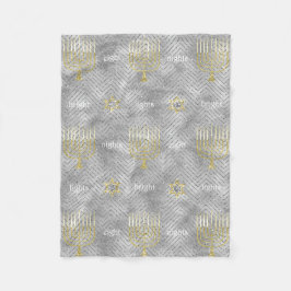 Cobertor De Velo Elegante Silver Menorahs Fleece Blanket