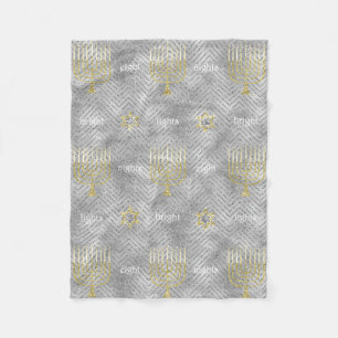Cobertor De Velo Elegante Silver Menorahs Fleece Blanket