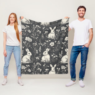 Cobertor De Velo Elegante Toile de Coelhinho Floral Padrão Vintage 