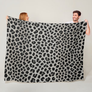 Cobertor De Velo Elegante Trendy Luxury Coleção Branca de Leopardo