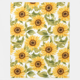 Cobertor De Velo Elegante Watercolor Girassol