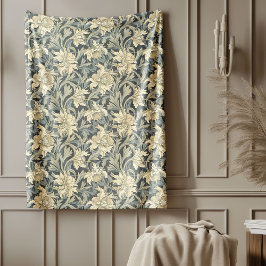 Cobertor De Velo Elegante William Morris Pattern Pastel marfim verd