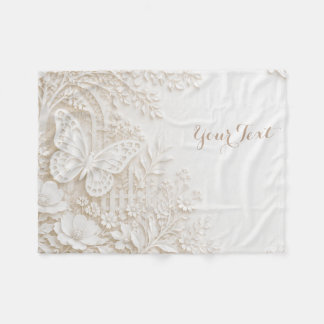 Cobertor De Velo Eleganter Papercut Schmetterling mit Blumenrahmen
