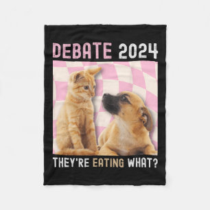 Cobertor De Velo Eleições 2024 Pets Dog Cat que estão comendo W