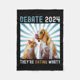 Cobertor De Velo Eleições 2024 Pets Dog Cat que estão comendo W