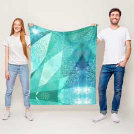 Cobertor De Velo Elelegant blue Mandala artística Fleece Blanket