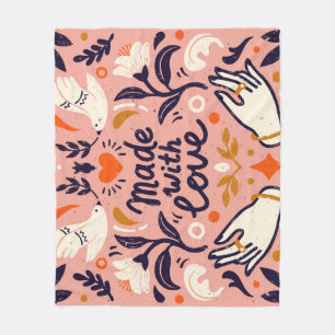 Cobertor De Velo Elementos de amor: composição rosa vintage.