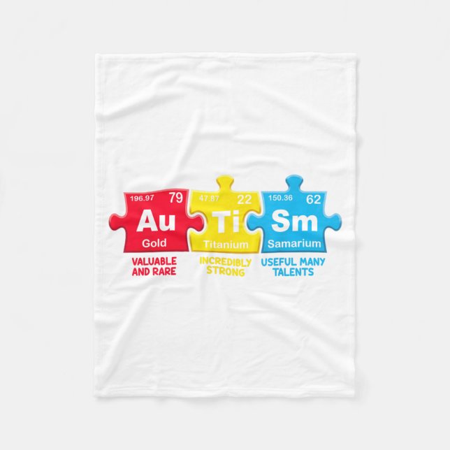 Cobertor De Velo Elementos de Conscientização do Autismo Tabela Per (Frente)