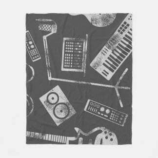 Cobertor De Velo Elementos de música: vintage com tela de fundo con