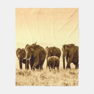 Cobertor De Velo Elephant Fleece Blanket