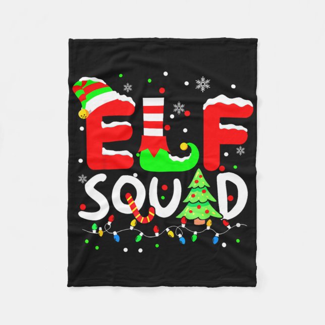 Cobertor De Velo Elf Squad Christmas Matching Family Toddler Boy Gi (Frente)