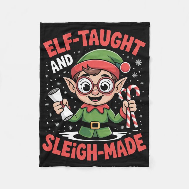 Cobertor De Velo Elf Taught E Sleigh Fizeram O Natal Com Holida (Frente)