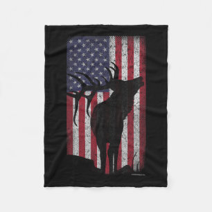 Cobertor De Velo Elk Hunling Bull Us Flag - American Retro