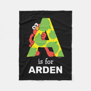 Cobertor De Velo Elmo Alphabet   A Apple