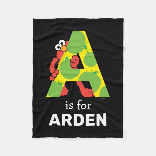 Cobertor De Velo Elmo Alphabet | A Apple (Frente)