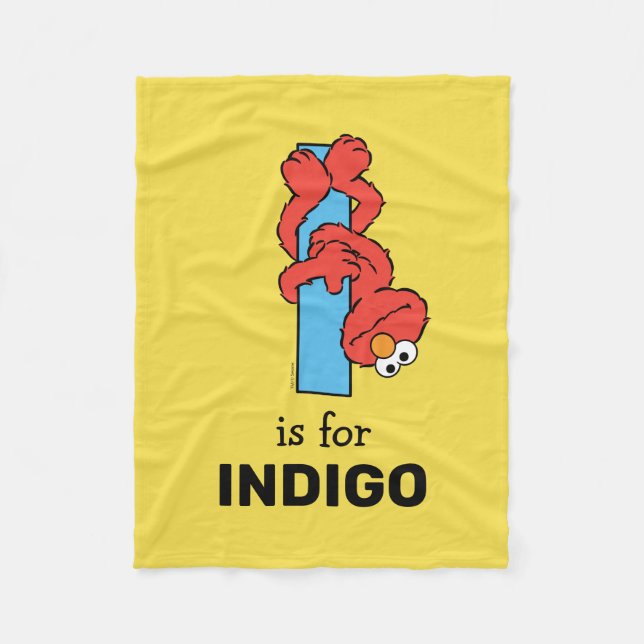Cobertor De Velo Elmo Alphabet | I Azul (Frente)