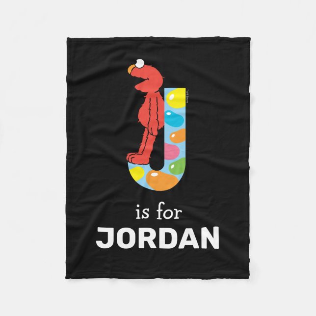 Cobertor De Velo Elmo Alphabet | J Jelly Bean (Frente)