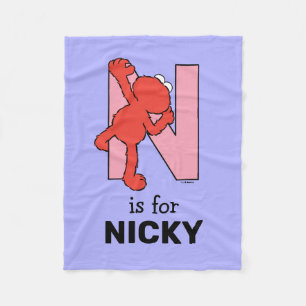 Cobertor De Velo Elmo Alphabet   N Rosa