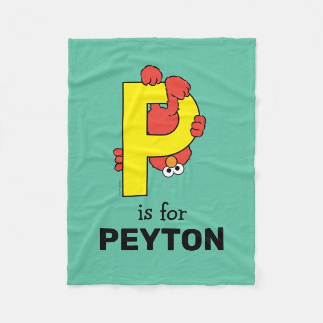 Cobertor De Velo Elmo Alphabet | P Amarelo (Frente)