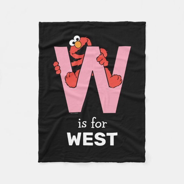 Cobertor De Velo Elmo Alphabet | W Rosa (Frente)