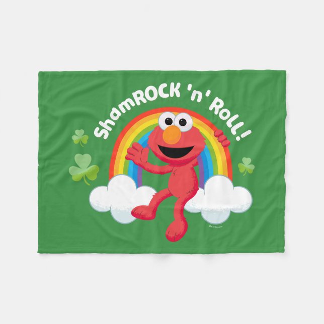 Cobertor De Velo Elmo | Shamrock 'n' Roll Arco-íris (Frente (Horizontal))