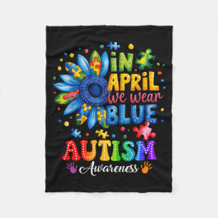 Cobertor De Velo Em abril use azul quebra-cabeça autismo conscienti