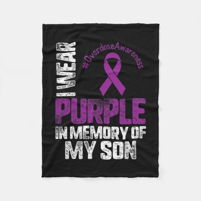 Cobertor De Velo Em Memória Do Meu Filho Sobredosagem Mês Ribbo (Frente)