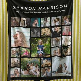 Cobertor De Velo Em Memória Querida | Memorial de Colagem de Fotos