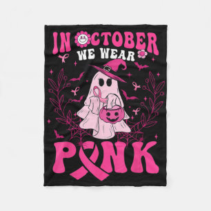 Cobertor De Velo Em outubro Vestimos Camisa Rosa Ghost Halloween Br