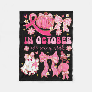 Cobertor De Velo Em outubro, Vestimos Pink Halloween Preppy Ghost B