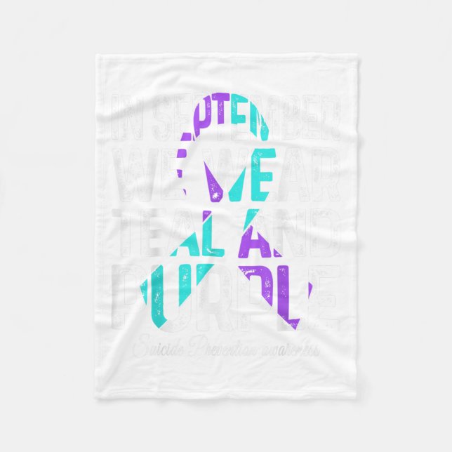 Cobertor De Velo Em Setembro, Vestimos Suicídio De Fita Roxal Teal  (Frente)