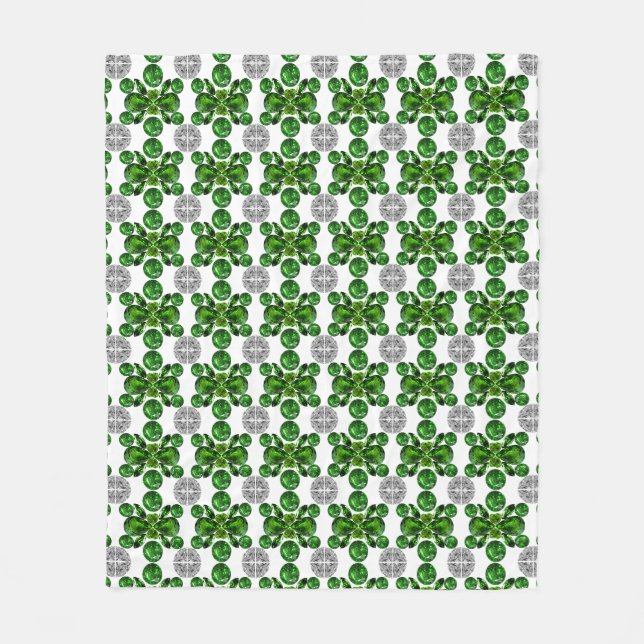 Cobertor De Velo Emerald Diamond Gemstone Art Green (Frente)