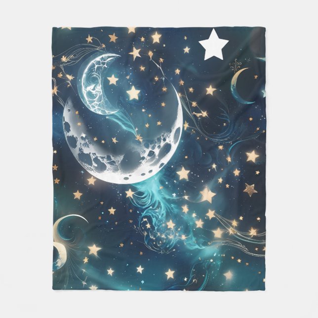 Cobertor De Velo Emerald Green Celestial Moon Blanket – Luxury Seam (Frente)